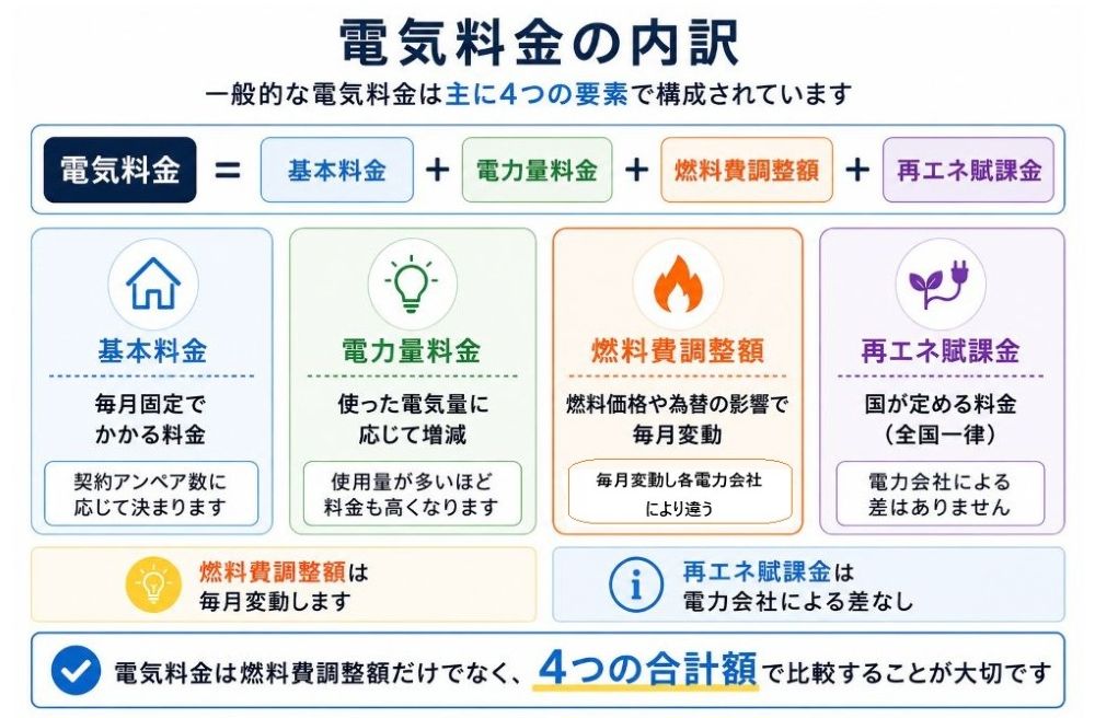 <img src="Electricity bill sample.jpg" alt="電気代内訳の燃料費調整額">